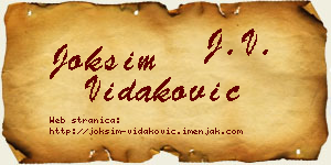Joksim Vidaković vizit kartica